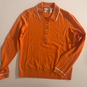 Tory Burch Vibrant Orange Polo Sweater